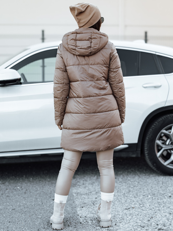 Damen Winterjacke PURRBREEZ lang gesteppt wendbar mit Kapuze camel Dstreet TY4660