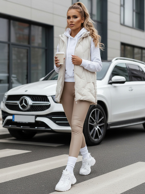 Damen Steppweste mit Kapuze weiß Dstreet TY5108