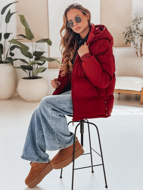 MISSFROST Damen Steppjacke mit Kapuze kastanienbraun Dstreet TY4960
