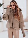 MISSLAYER Damen Winterjacke mit Kapuze dunkelbeige Dstreet TY5038