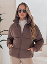 Kurze Damen-Winter-Steppjacke VIBEGIRL dunkelbeige Dstreet TY4945
