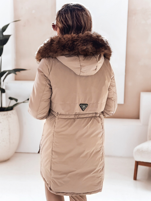 Damen Winter Parka Jacke mit Kapuze in camel Dstreet TY5082