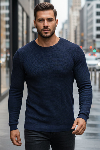 Marineblauer Pullover für Männer WX2296z