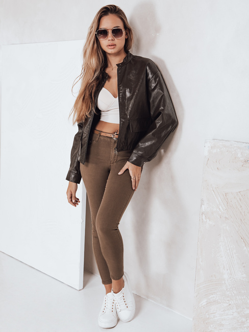 Damen Skinny Hose mit Gürtel VIVASKIN braun Dstreet UY2745