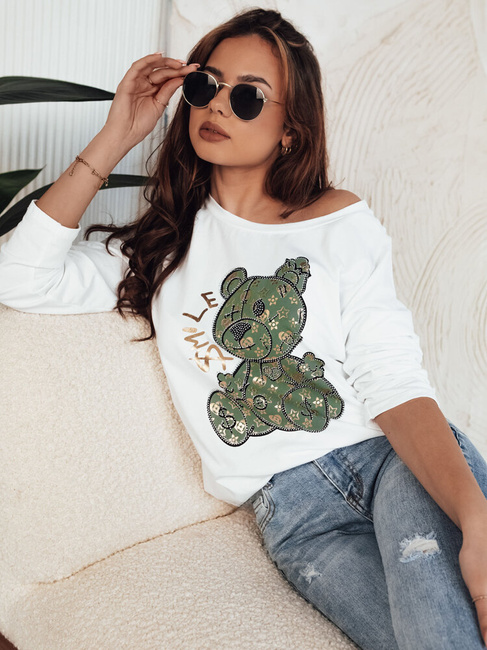 Damen Bluse mit langen Ärmeln OSTIO Farbe Weiß DSTREET RY2361