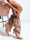 Damenstiefel mit Crinkle Schaft beige Dstreet ZY1137