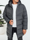 Herren Winterjacke mit Kapuze dunkelgrau gesteppt TX5071