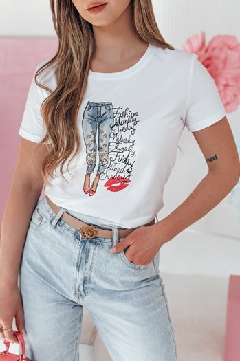 Bedrucktes Damen-T-Shirt TRENDAY weiß Dstreet RY2825