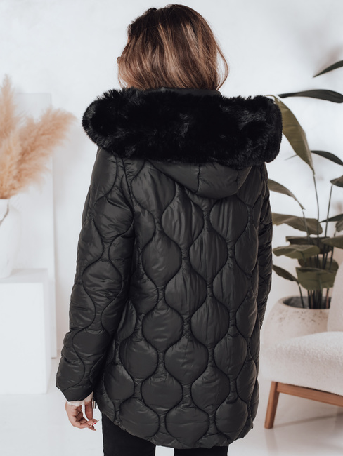Damen Winterjacke LUMORE gesteppt mit Kapuze schwarz Dstreet TY5016