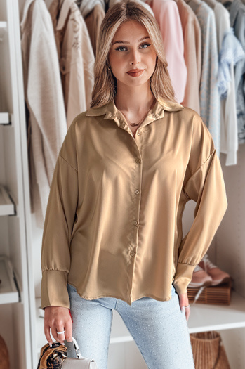 Damenhemd in Übergröße SATINIA beige Dstreet DY0451