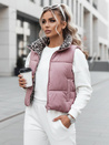 Damen LEOVELLA Übergangsweste kurz gesteppt beidseitig rosa Weste Dstreet TY5492