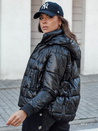 Damen FASHWARM kurze Steppjacke mit Kapuze schwarz Dstreet TY4640