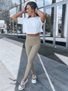 Damen Waxhose WAXED CHIC Farbe Beige DSTREET UY1561