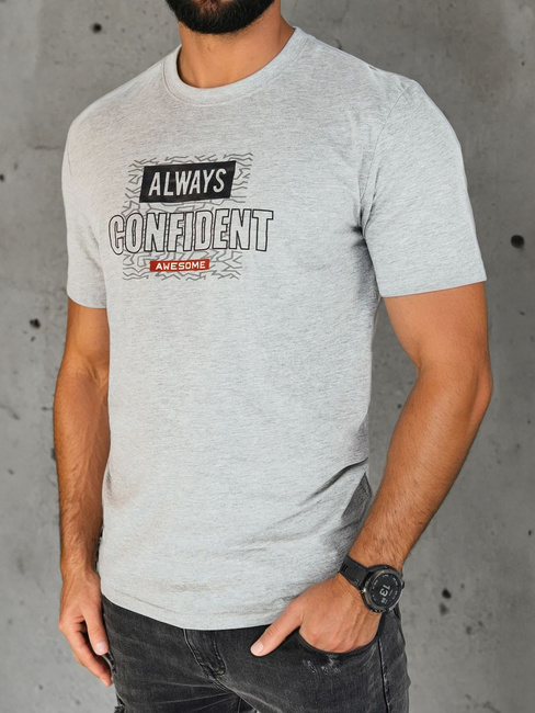 Herren T-shirt mit Aufdruck Farbe Grau DSTREET RX5406