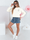 Damen Sweatshirt in Übergröße mit Stickerei CHERSOFT ecru Dstreet BY1400