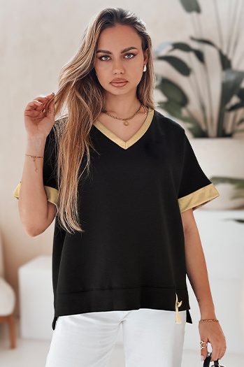 Damenbluse in Übergröße SHINE LOVE schwarz Dstreet RY2912