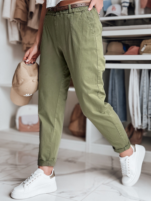 Damen Chinohose mit Gürtel RELCIX khaki Dstreet UY2582
