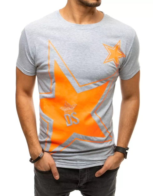 Herren T-shirt mit Aufdruck Hellgrau Dstreet RX4361