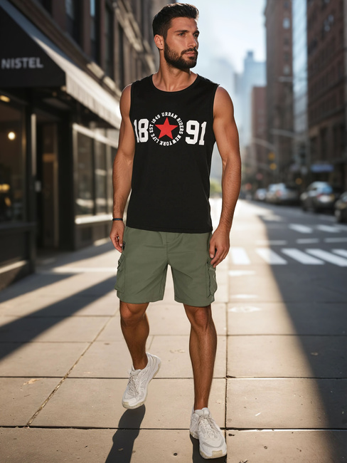 Herren ärmelloses T-Shirt schwarz Dstreet RX5652