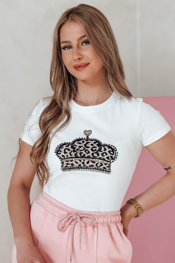 Damen-T-Shirt mit Krone BLINGESSO weiß Dstreet RY2878