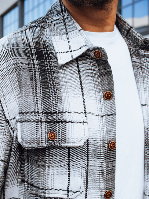 Schwarz-weiß kariertes Flanellhemd für Männer Dstreet DX2677