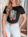 Bedrucktes Damen-T-Shirt TRENDAY schwarz Dstreet RY2824