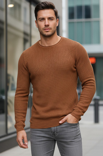 Herren Pullover in Camel WX2292