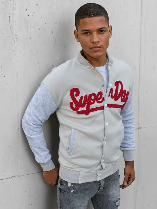 Herren Sweatshirt mit Reißverschluss in Ecru Dstreet BX5445