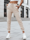 Cremefarbene Velours-Sweatpants für Frauen Dstreet UY2841