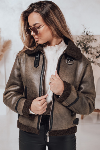 Damenjacke aus Wildleder mit Schafsfell KASAMIRA coffee Dstreet TY4740