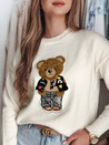 Damen Pullover in Übergröße mit Teddybär SWEETTED weiß Dstreet MY2468_3