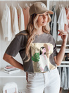 Damen T-shirt mit Aufdruck BRAVIS Farbe Braun DSTREET RY2617