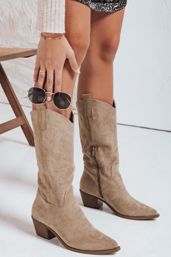 Damen Cowboystiefel beige Dstreet ZY1091