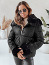 Kurze Damenjacke mit Fell schwarz Dstreet TY5067