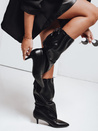 Damenstiefel mit Crinkle Schaft schwarz Dstreet ZY1136