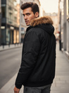 Herren Winterjacke mit Kapuze schwarz Dstreet TX5111