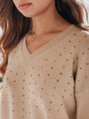 amski Pullover mit V-Ausschnitt VERALIA camel Dstreet MY2518