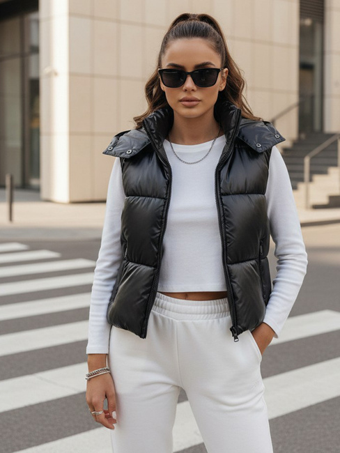 Gesteppte Damen-Sportweste OSHE schwarz Dstreet TY3706