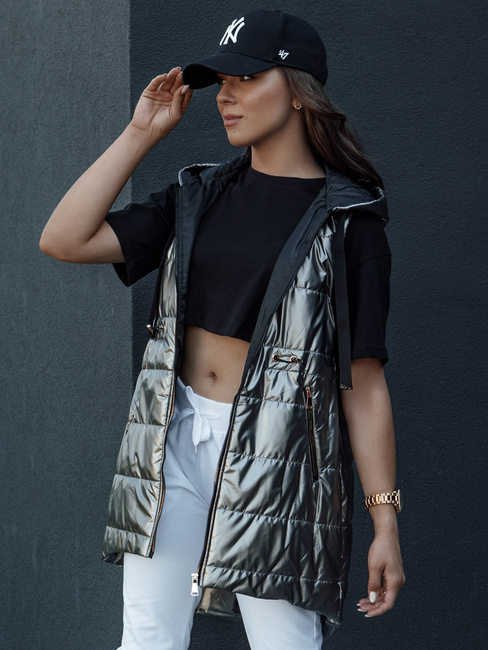 Damen Steppweste PIXIECODE dunkelgrau Dstreet TY4437