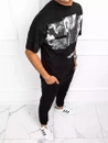 Herren T-shirt mit Aufdruck Schwarz Dstreet RX4845