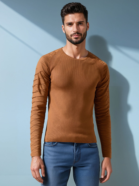 Herren Pullover in Camel WX2289