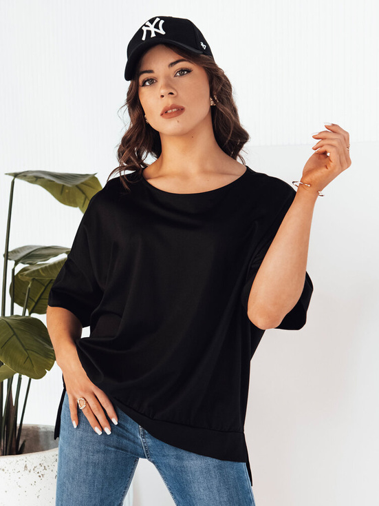 Damen Bluse mit kurze Ärmeln JOILL Farbe Schwarz DSTREET RY2473