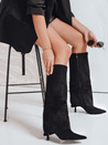 Damen Wildleder Stiefel mit breitem Schaft schwarz Dstreet ZY1096