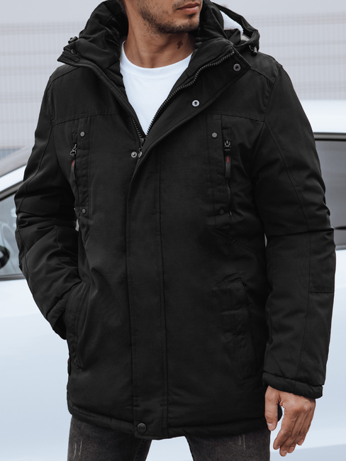 Herren Winterjacke mit Kapuze schwarz Dstreet TX4823