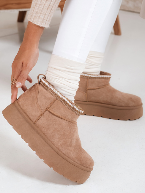 Damen Plateau-Schneestiefel beige Dstreet ZY1054