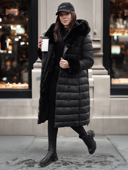 Lange Damen Steppjacke ZAELEGANTE schwarz Dstreet TY4779