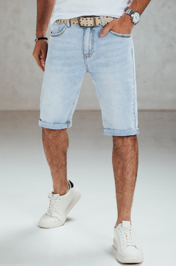 Blaue Denim-Shorts für Männer mit Gürtel Dstreet SX2559