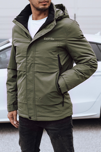 Herren Winterjacke mit Kapuze grün Dstreet TX4909