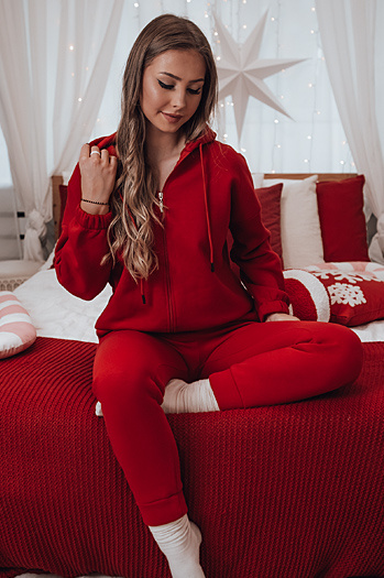Damen Trainingsanzug Set AMILIA PREMIUM rot Dstreet AY1114