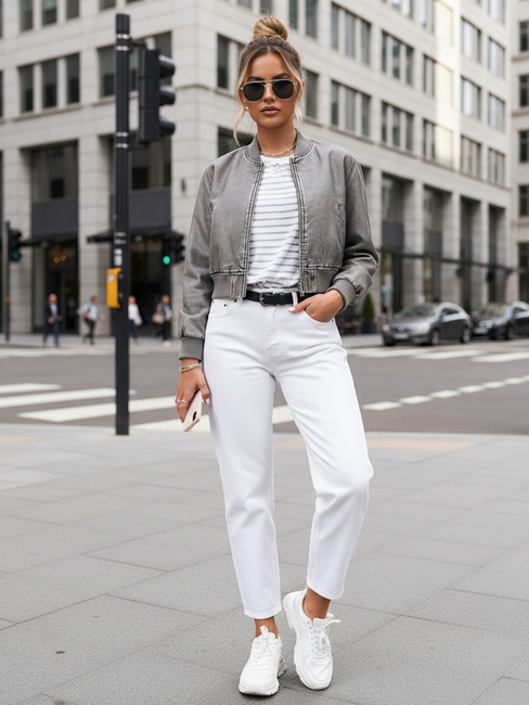 Damen Bomberjacke SANTOL Farbe Grau DSTREET TY4340